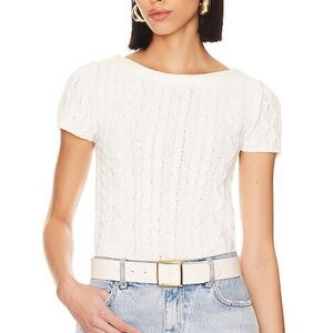 Free People Baby Cable Tee in Ivory